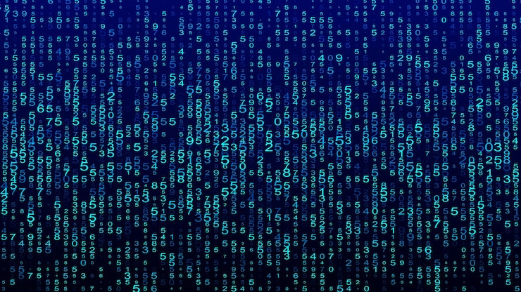 Foto matriz azul de fondo digital concepto de codificación o piratería concepto de datos abstracto representación 3d
