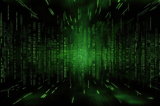 Matriz verde de datos digitales de fondo abstracto