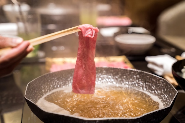 Matsusaka-Rindfleisch Shabu