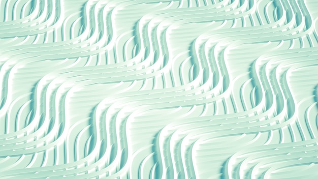 Matter Hintergrund mit dreidimensionalem Druck, Wellen und Streifen. 3D-Darstellung, 3D-Rendering.