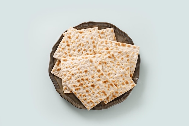 Matza Ritual jüdisches Brot Pessach Jüdischer Feiertag Pessach Essen und Feierkonzept