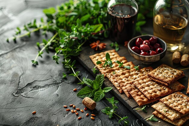 Matzah de celebração da Páscoa na mesa