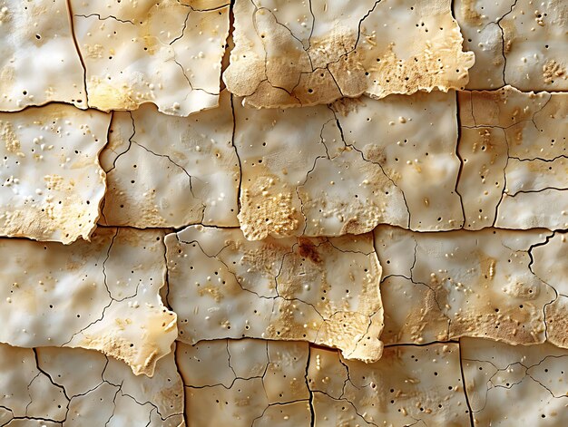 Matzah con textura de tierra agrietada Collaje de textura de la tierra Ilustración Decoración de fondo de tendencia