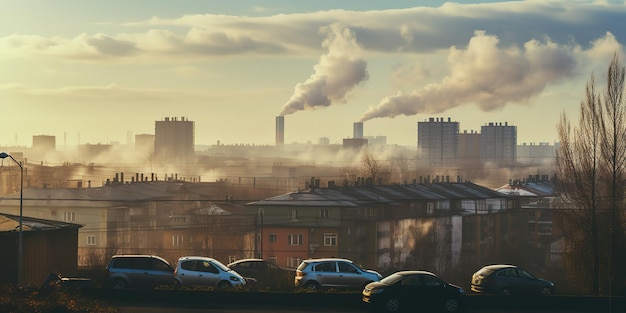 Mau ambiente na cidade catástrofe ecológica Emissões nocivas para o meio ambiente