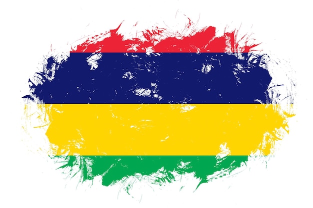 Mauritius-Flagge auf abstraktem Strichbürstenhintergrund