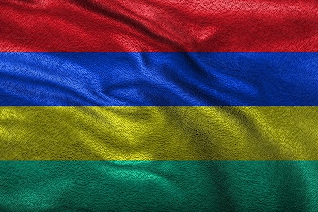 Foto mauritius-flagge auf samtoberfläche für nationale feiern und freiheitssymbol