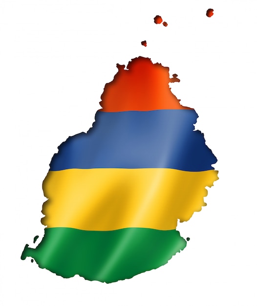 Foto mauritius flagge karte