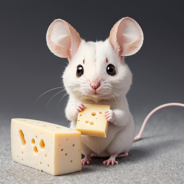 Maus hält ein Stück Käse Generative KI