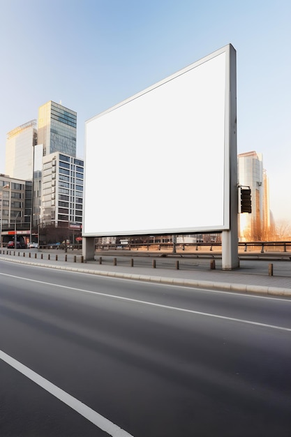 Maximizando o impacto de sua publicidade Painel de tela em branco na cidade moderna