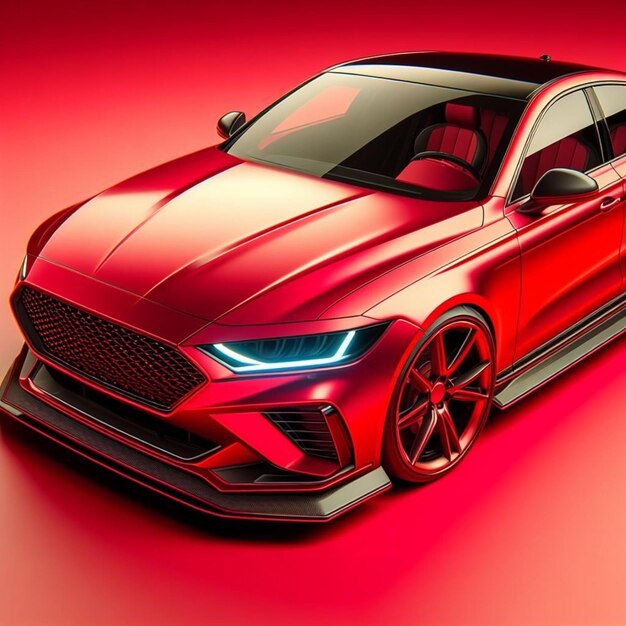 Mazing todo rojo coche 3D