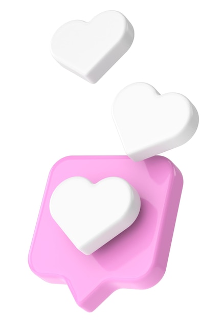 Me gusta icono Icono de amor Ilustración 3D