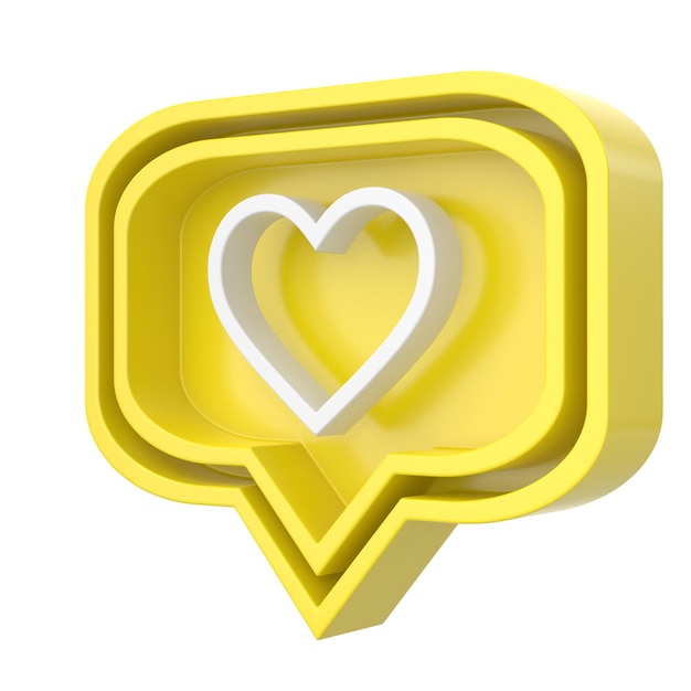 Me gusta icono Icono de amor Ilustración 3D