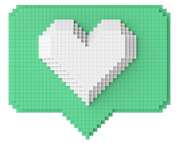 Me gusta icono Icono de amor Ilustración 3D