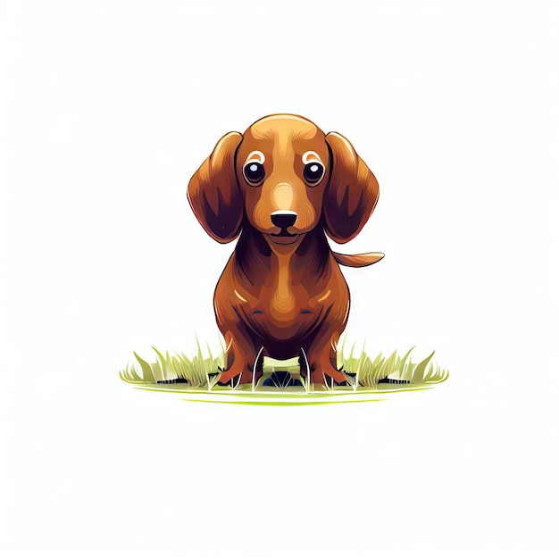 Meadow Serenity IA generativa de Dachshund Pup