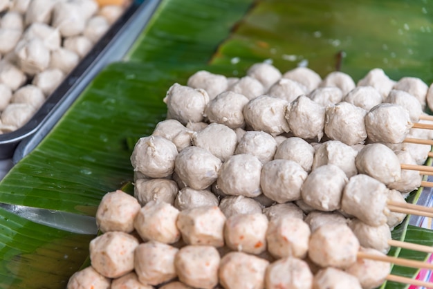 Meat Ball Sorte Fleisch (Rindfleisch, Schweinefleisch und Fisch) zum Verkauf an Thai Street Food