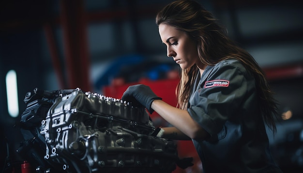 mecánica de reparación de automóviles en el taller