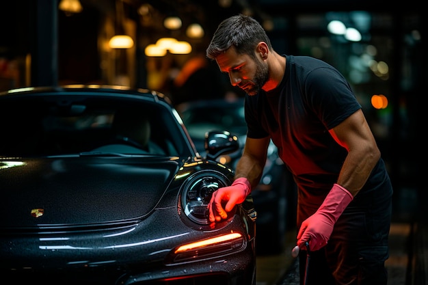 Mecánico que trabaja en un generador de automóviles