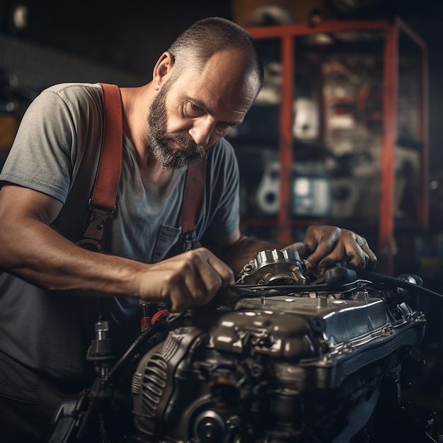 Mecánico de reparación de motores de automóviles