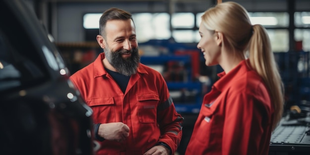 Foto mecánico reparando un coche ia generativa