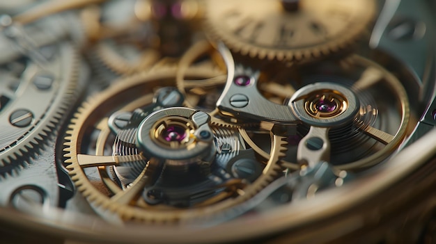 Mecanismo de relógio antigo intrincado revela engenharia de precisão e artesanato