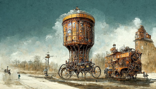 Mecanismo steampunk antiguo