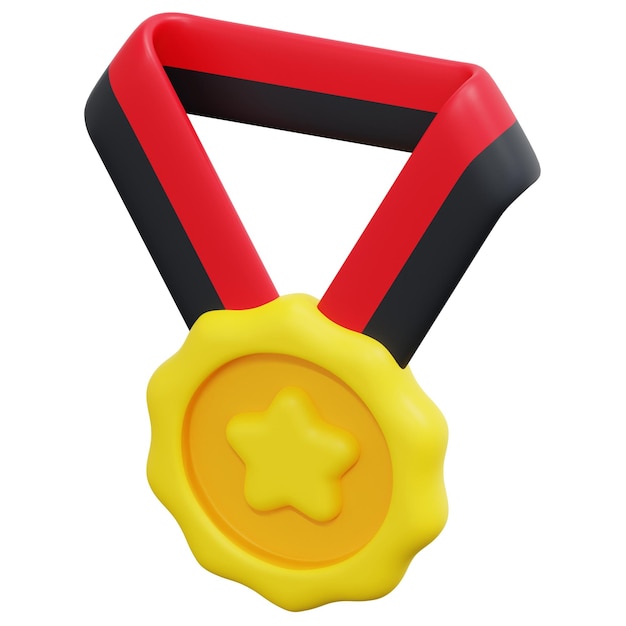 Foto medaille 3d-render-symbol-illustration