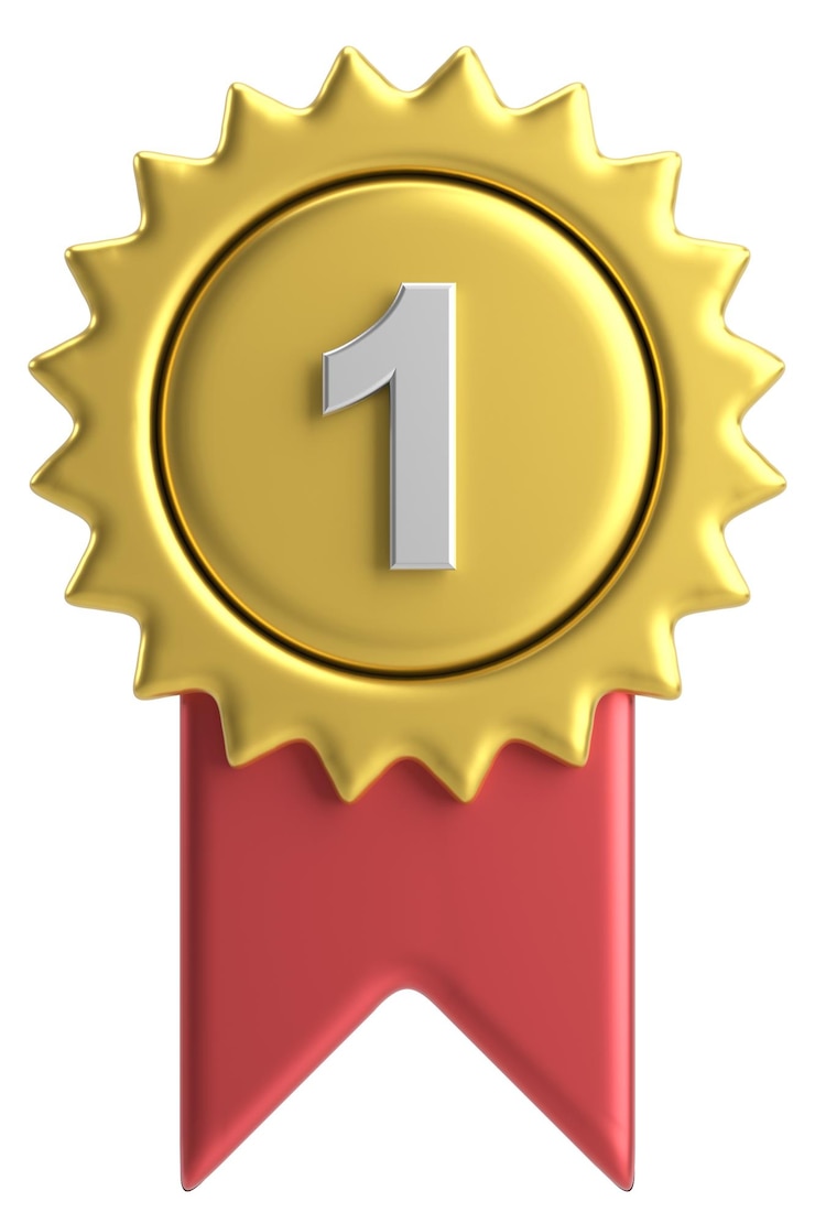 Foto medalha 3d número um ilustração 3d