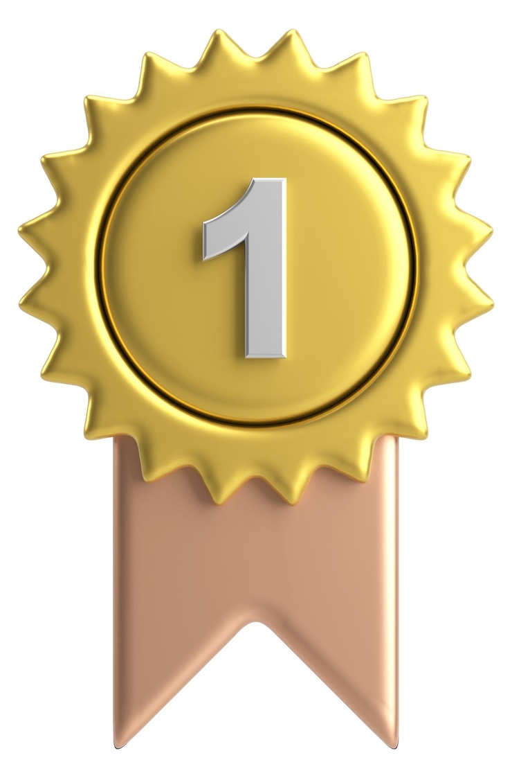 Foto medalha 3d número um ilustração 3d