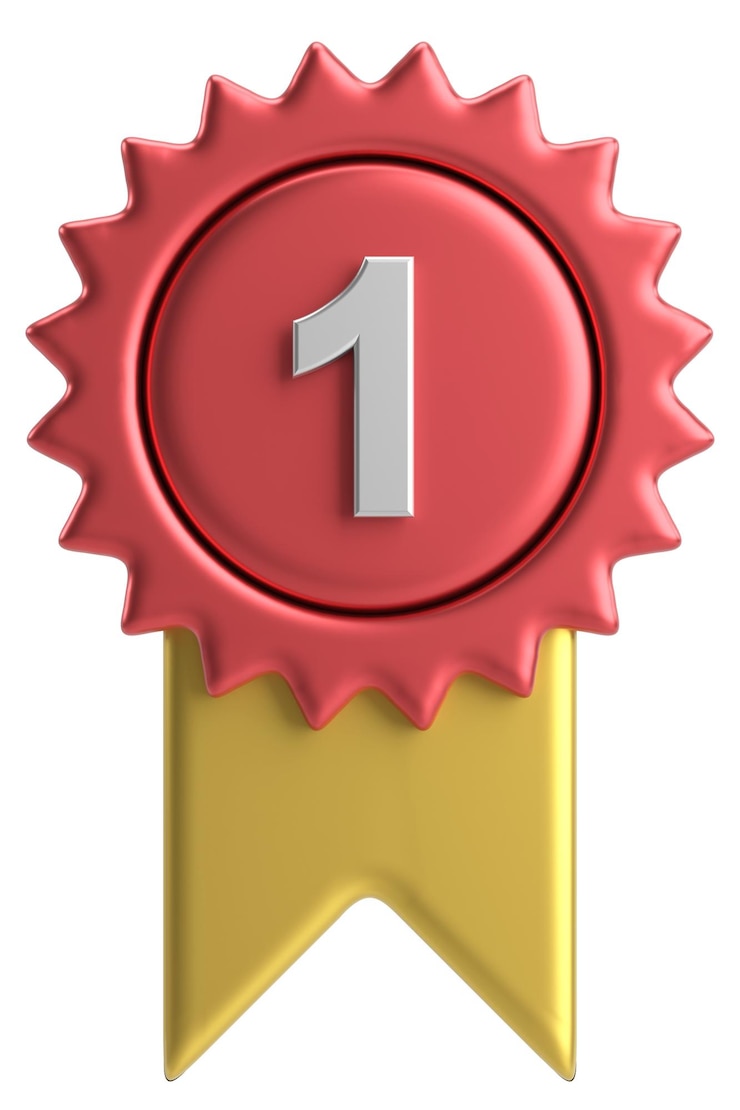 Foto medalha 3d número um ilustração 3d