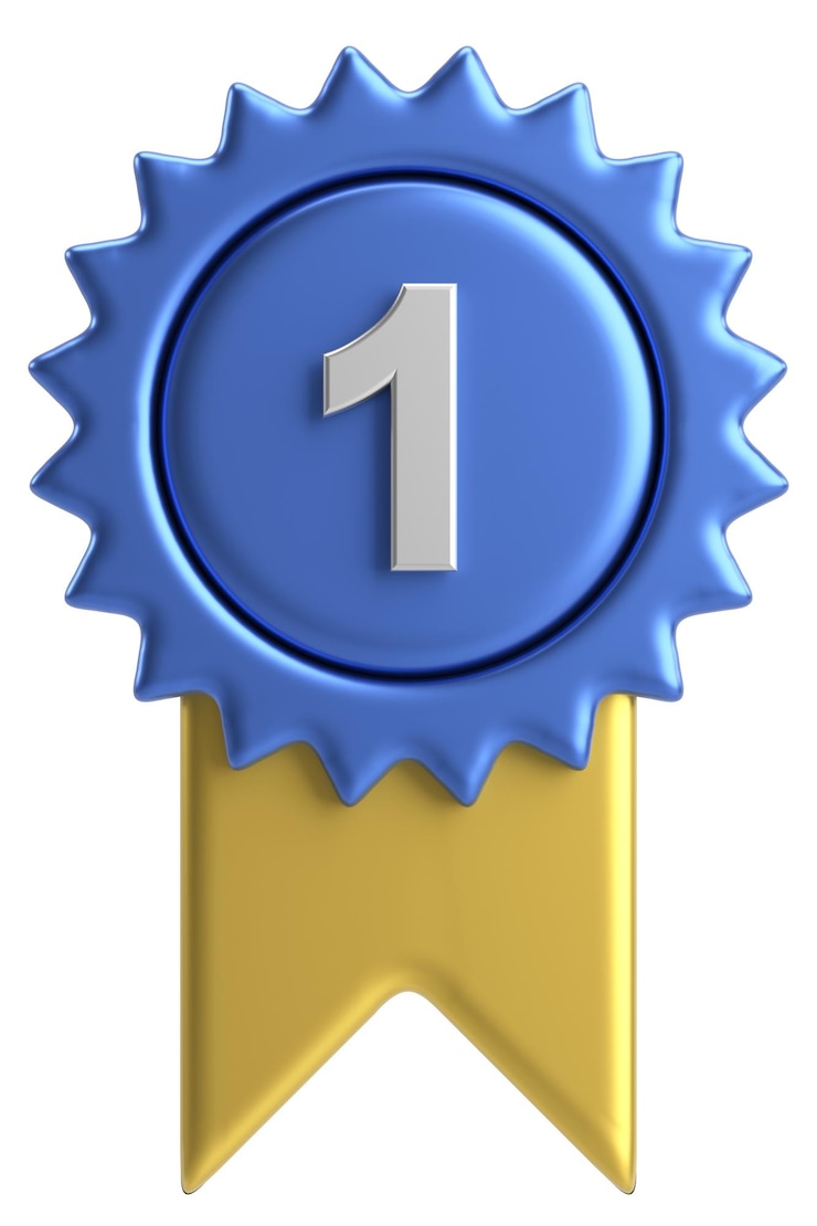 Foto medalha 3d número um ilustração 3d
