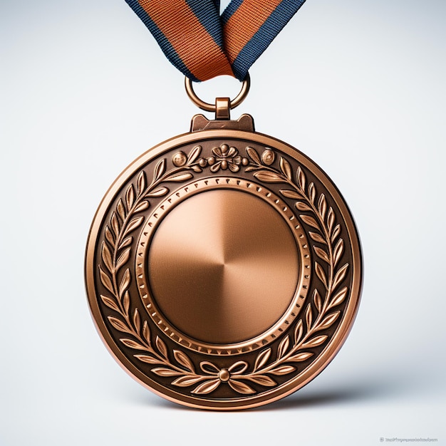 Foto medalha de bronze com roseta de louro