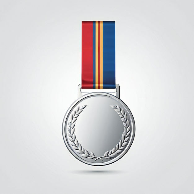 medalha de bronze de prata com fita colorida