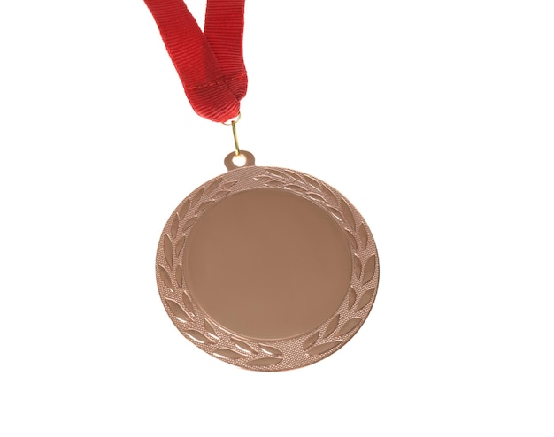 Medalha de bronze isolada em espaço branco para design