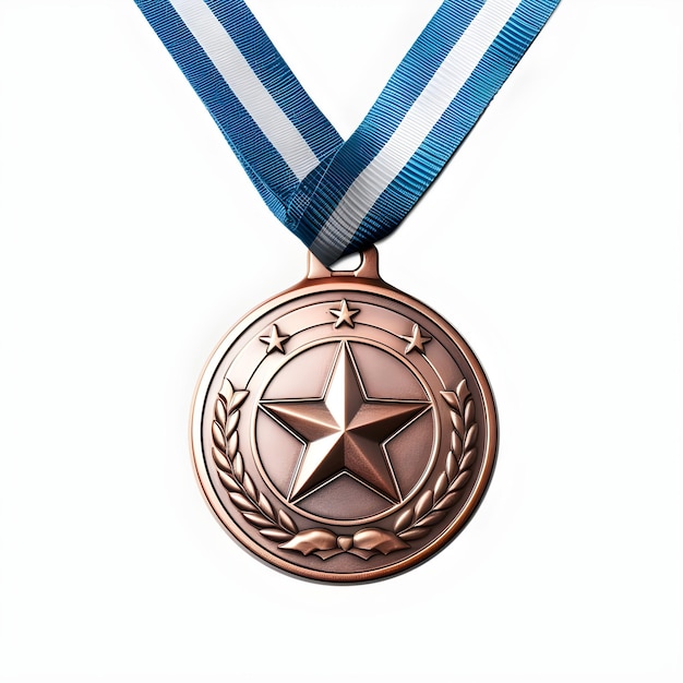 Medalha de closeup em fundo branco