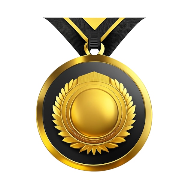 Medalha de ouro no fundo branco