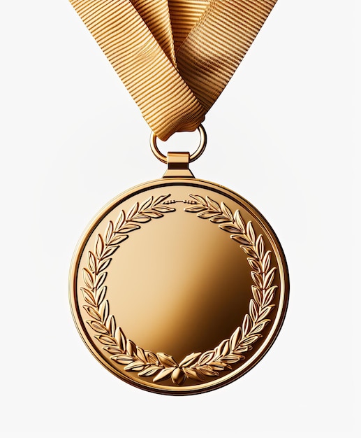 Medalha de ouro sobre fundo branco