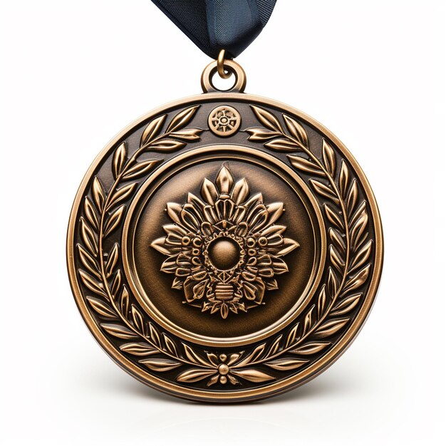 Medalla de bronce con roseta de laurel