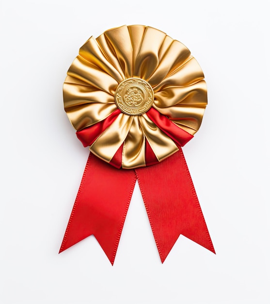 Foto medalla de oro con una cinta en un fondo mínimo ilustración vectorial