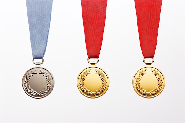 Medalla de oro con una cinta en un fondo mínimo Ilustración vectorial