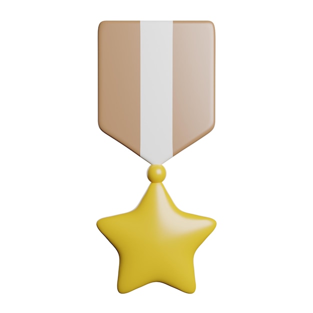 una medalla de oro con una estrella en ella