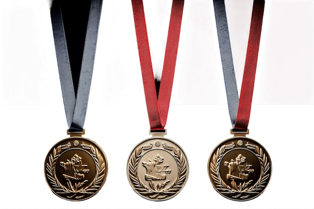 Medallas reales sobre fondo blanco.