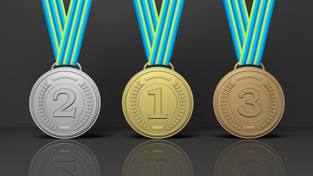 Medallas sobre fondo negro