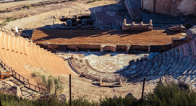 Medellín Espanha 05 de novembro de 2021 Vista do achado arqueológico do teatro romano