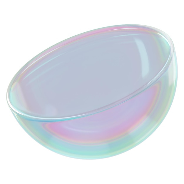 Media esfera png forma geométrica holográfica fondo transparente