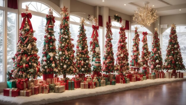 Medias navideñas en el árbol