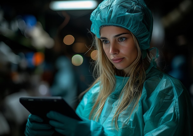 Foto médica demostrando una tableta en un entorno médico