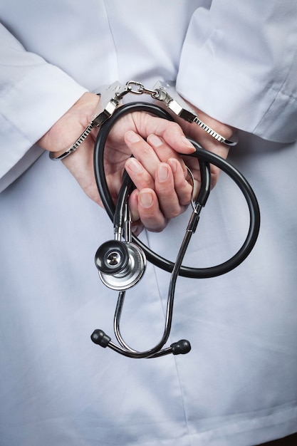 Médica ou Enfermeira Amarrada com Estetoscópio