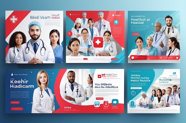 Medical healthcare youtube Miniaturbild und Web-Banner-Vorlage Premium-Eps