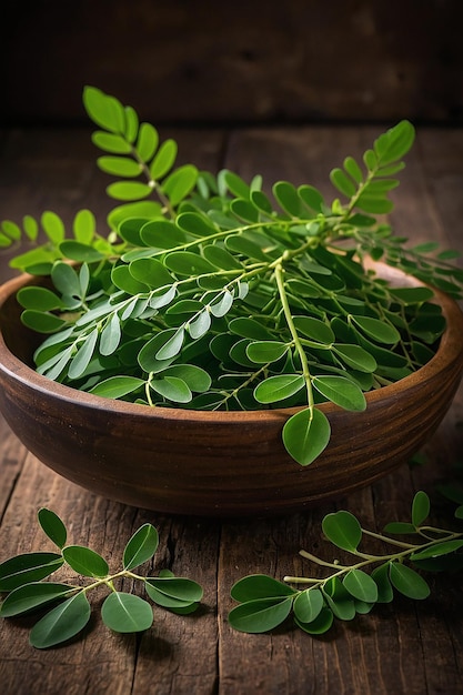 Foto medicamento à base de folhas de moringa