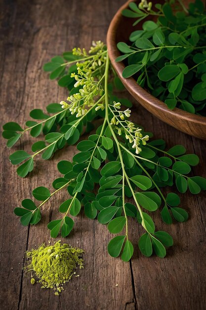 Foto medicamento à base de folhas de moringa